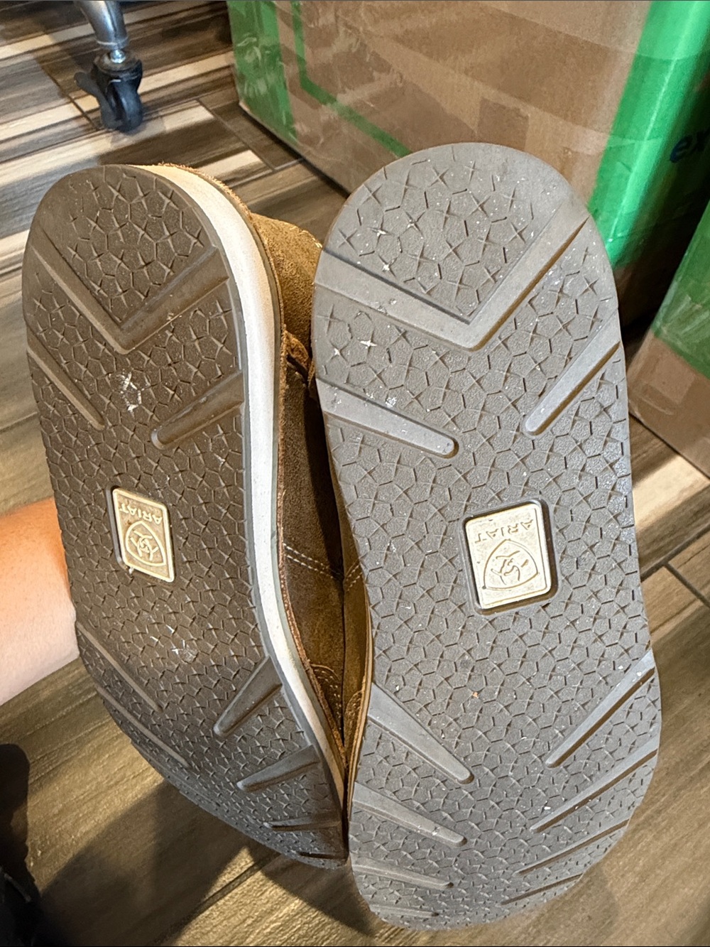 Ariat Tan Suede Slip-On Casual Loafers - Picture 6 of 7